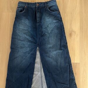 Anthropologie Dark Indigo Denim Maxi Skirt